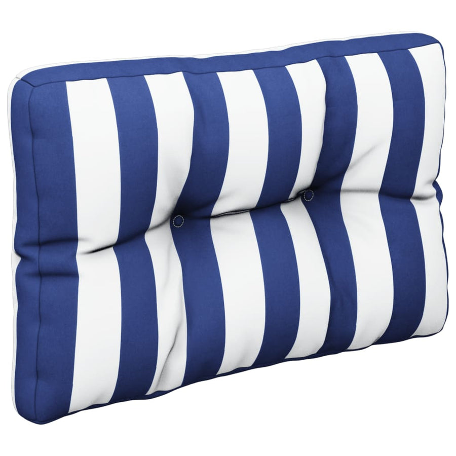 Palletkussens 2 St Stof Gestreept En Blauw En Wit 50 x 50 x 12 cm