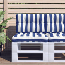 Palletkussens 2 St Stof Gestreept En Blauw En Wit 50 x 50 x 12 cm