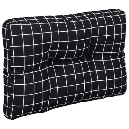 Palletkussens 2 St Stof Ruitpatroon Zwart 50 x 50 x 12 cm Zwart en wit