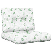 Palletkussens 2 st stof bladpatroon 50 x 50 x 12 cm Wit en groen
