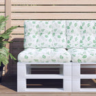 Palletkussens 2 st bladpatroon 50x50x12 cm zitkussen 50x40x12 cm rugkussen