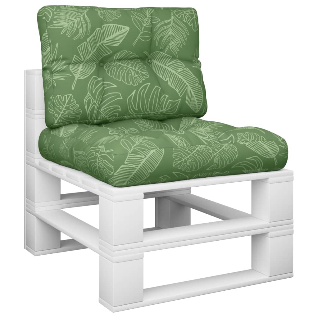 Palletkussens 2 St Stof Bladpatroon 50 x 50 x 12 cm Bladontwerp