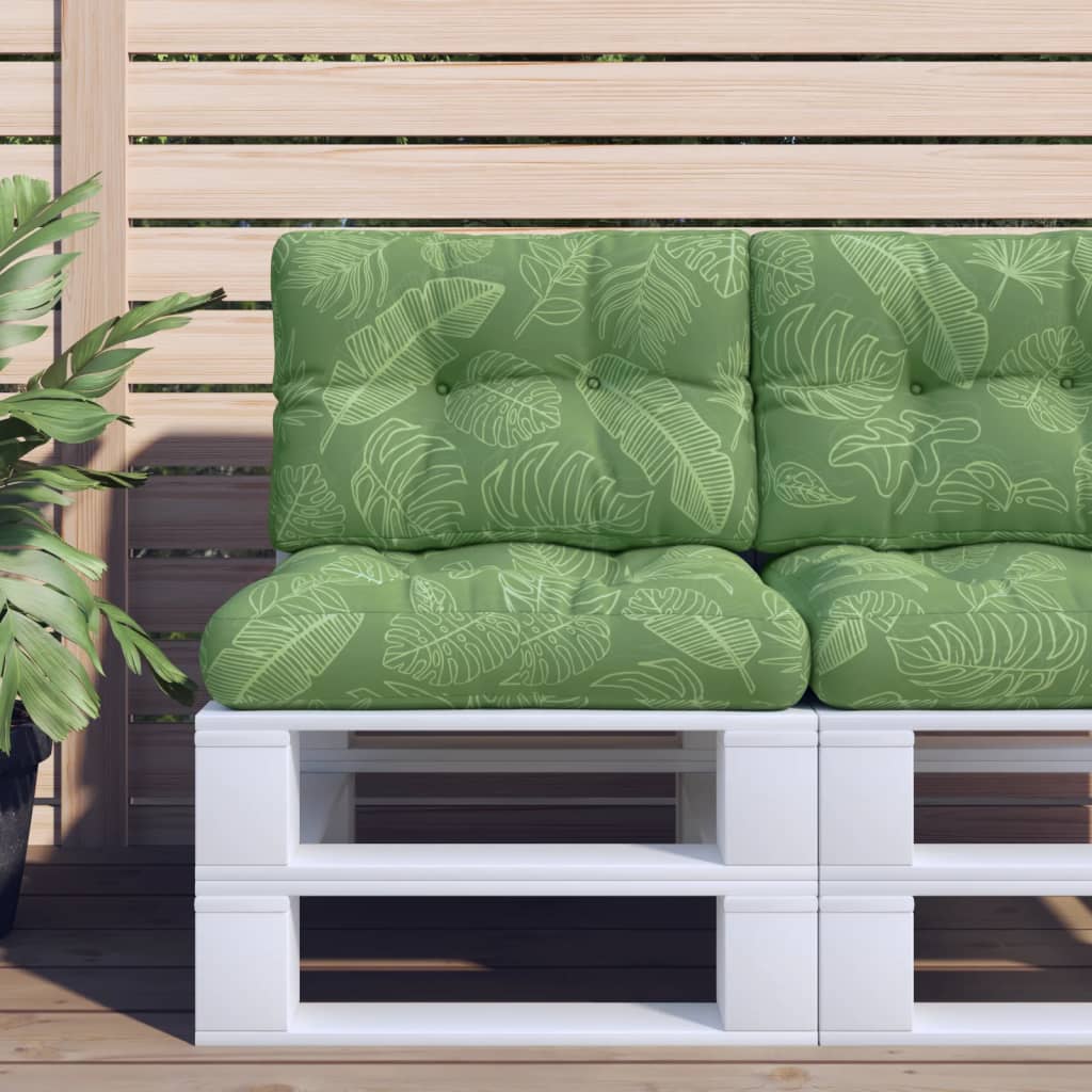 Palletkussens 2 St Stof Bladpatroon 50 x 50 x 12 cm Bladontwerp