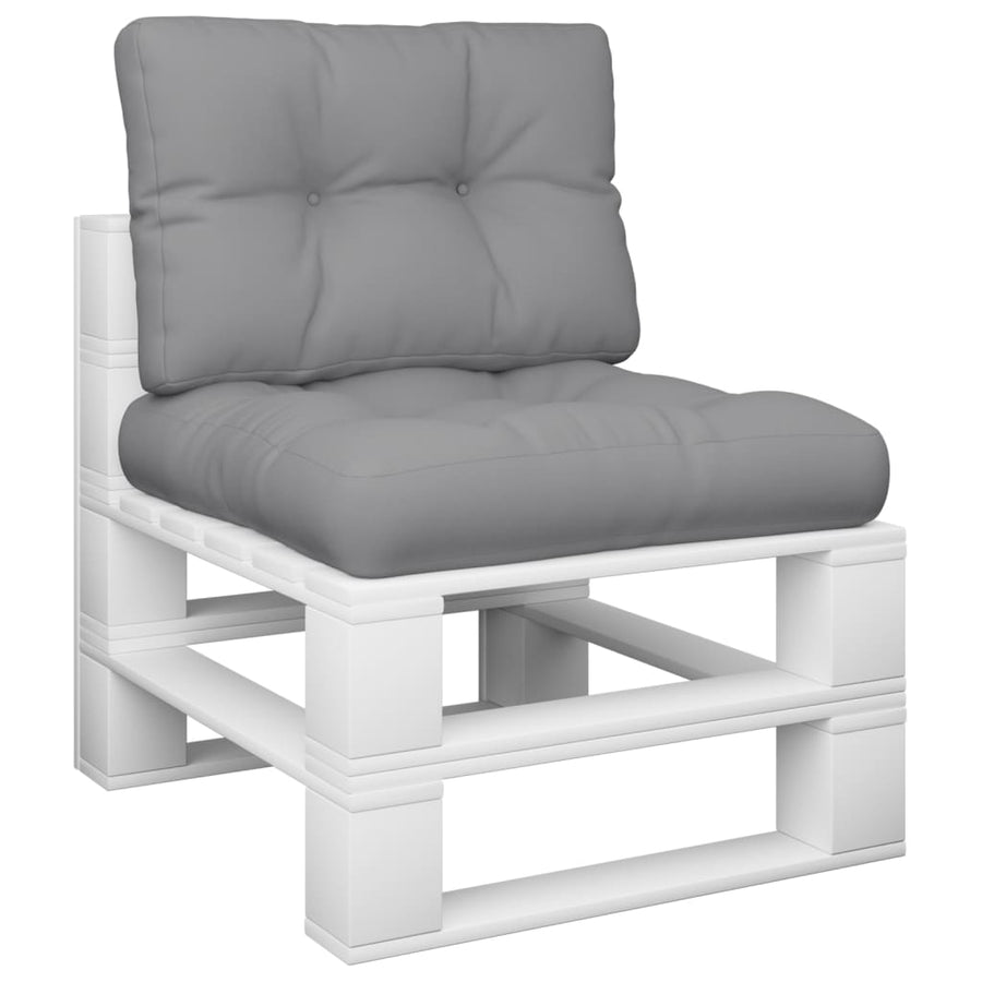 Palletkussens 2 st stof grijs