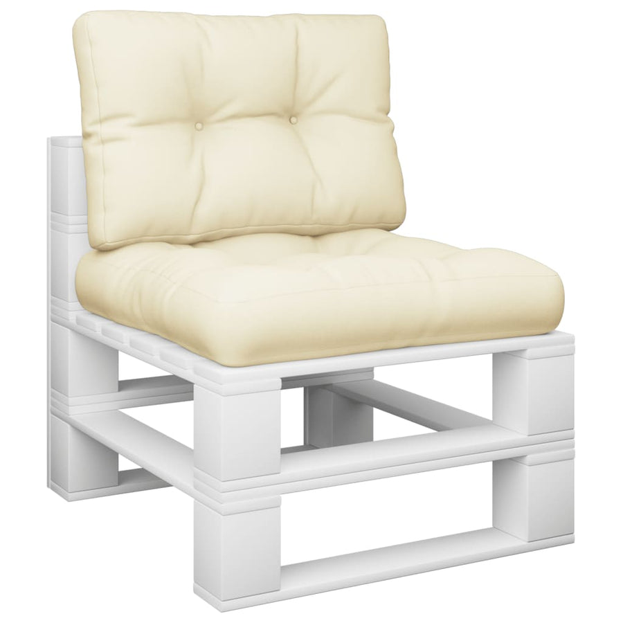 Palletkussens 2 st stof crèmekleurig