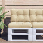 Palletkussens 2 stuks beige 60x60x12 cm zitkussen 60x40x12 cm rugkussen