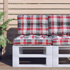 Pallet cushions 2 pcs fabric checkered red