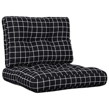 Palletkussens 2 st stof ruitpatroon zwart 60 x 60 x 12 cm Zwart en wit