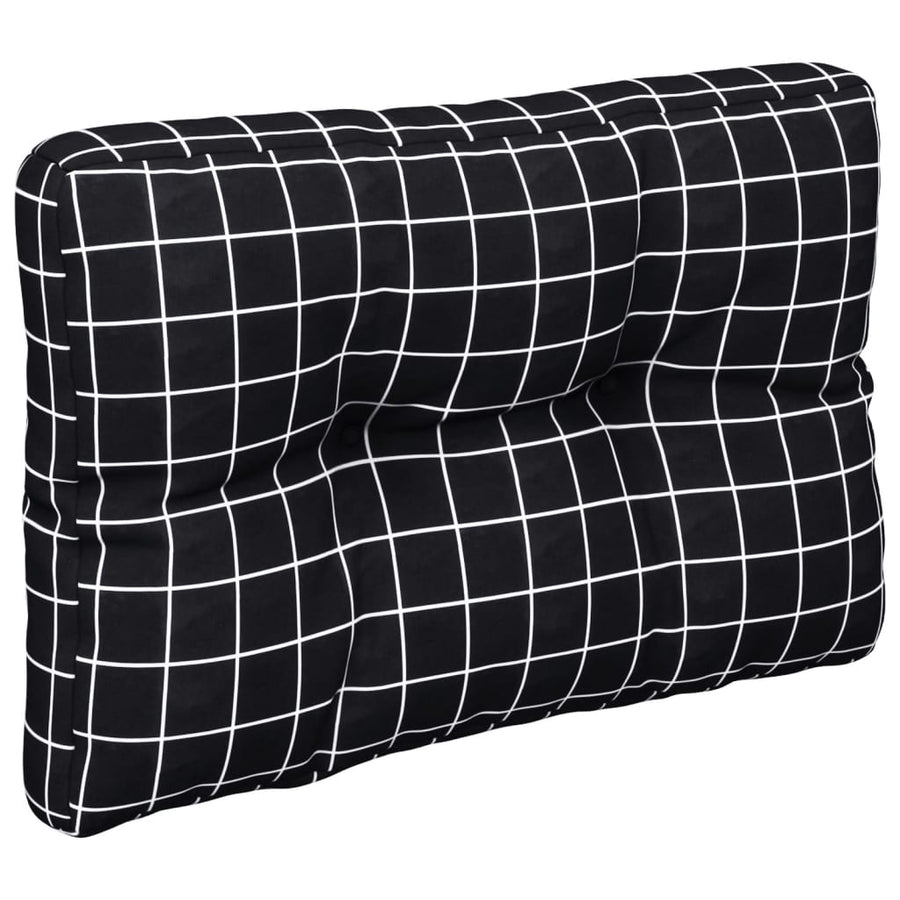 Palletkussens 2 st stof ruitpatroon zwart 60 x 60 x 12 cm Zwart en wit