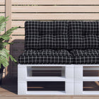 Palletkussens 2 stuks 60x60x12 cm zwart ruitpatroon
