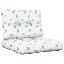 Palletkussens Stof Bladpatroon 60 x 60 x 12 cm Wit en groen