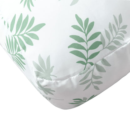 Palletkussens Stof Bladpatroon 60 x 60 x 12 cm Wit en groen
