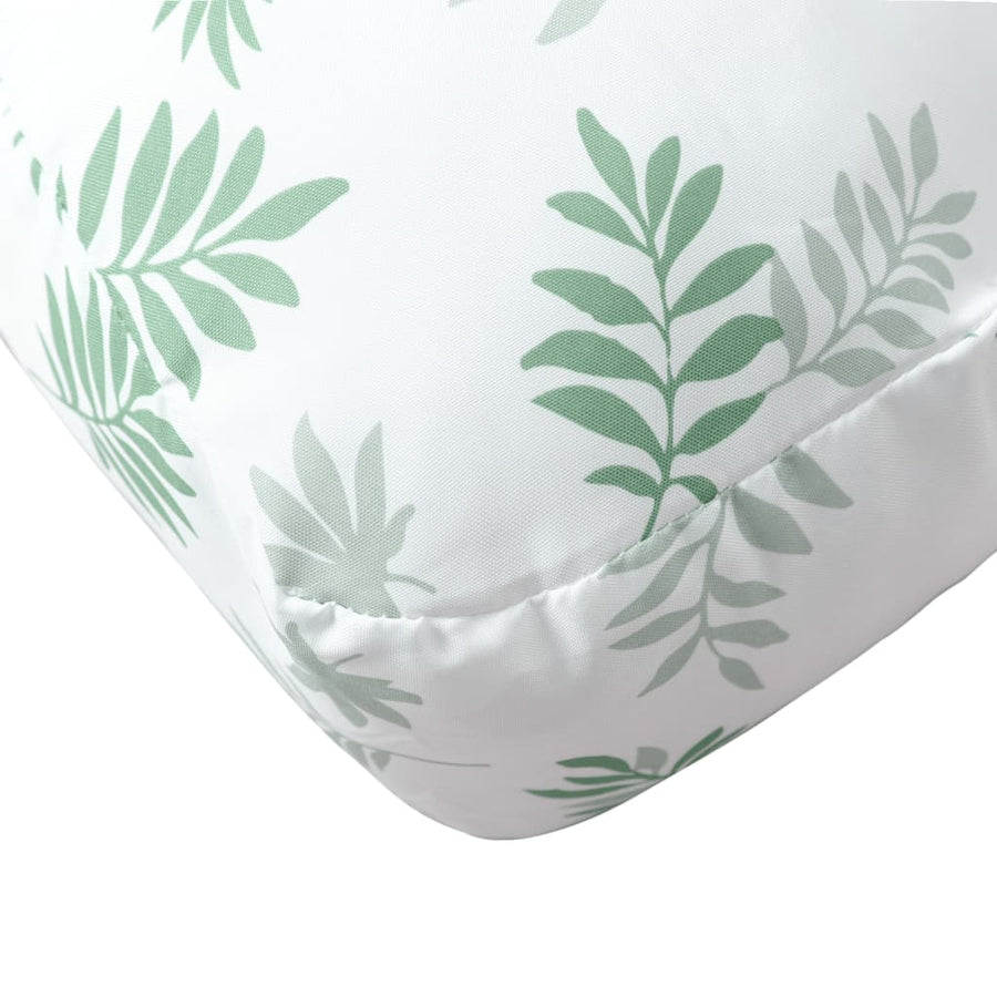 Palletkussens Stof Bladpatroon 60 x 60 x 12 cm Wit en groen