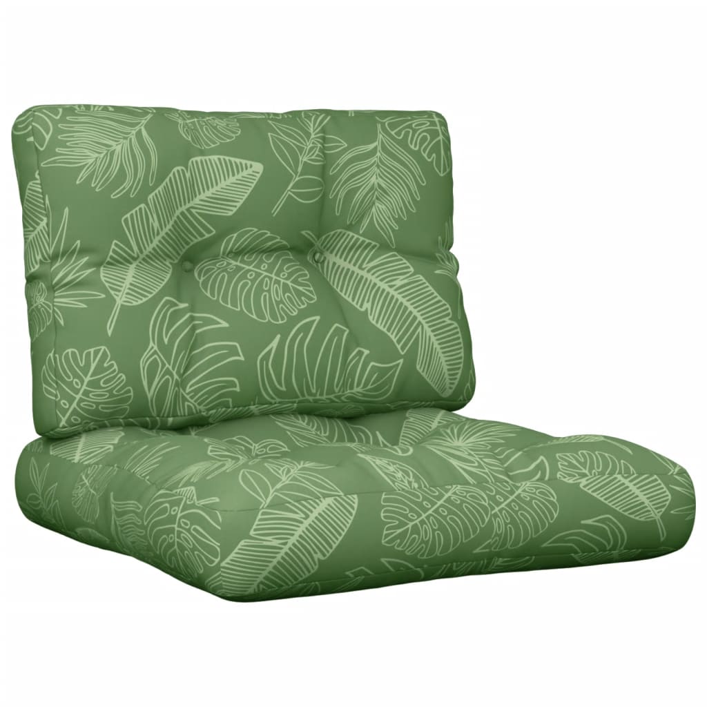 Palletkussens 2 st stof bladpatroon 60 x 60 x 12 cm Bladontwerp