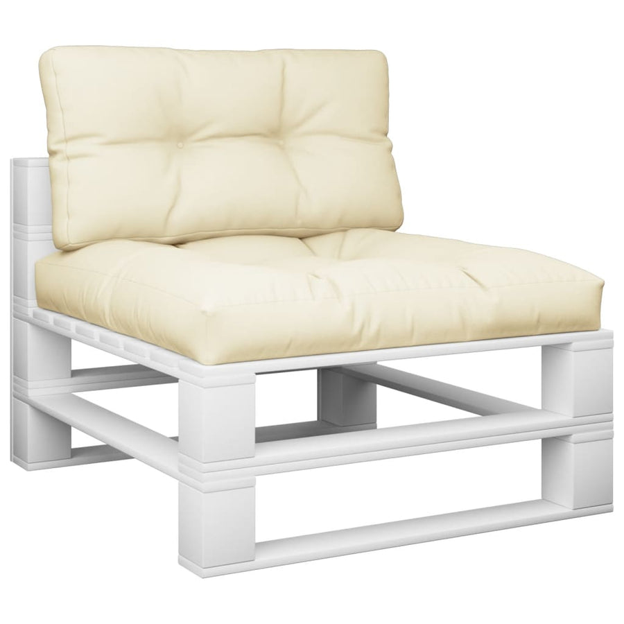 Palletkussens 2 st stof crèmekleurig
