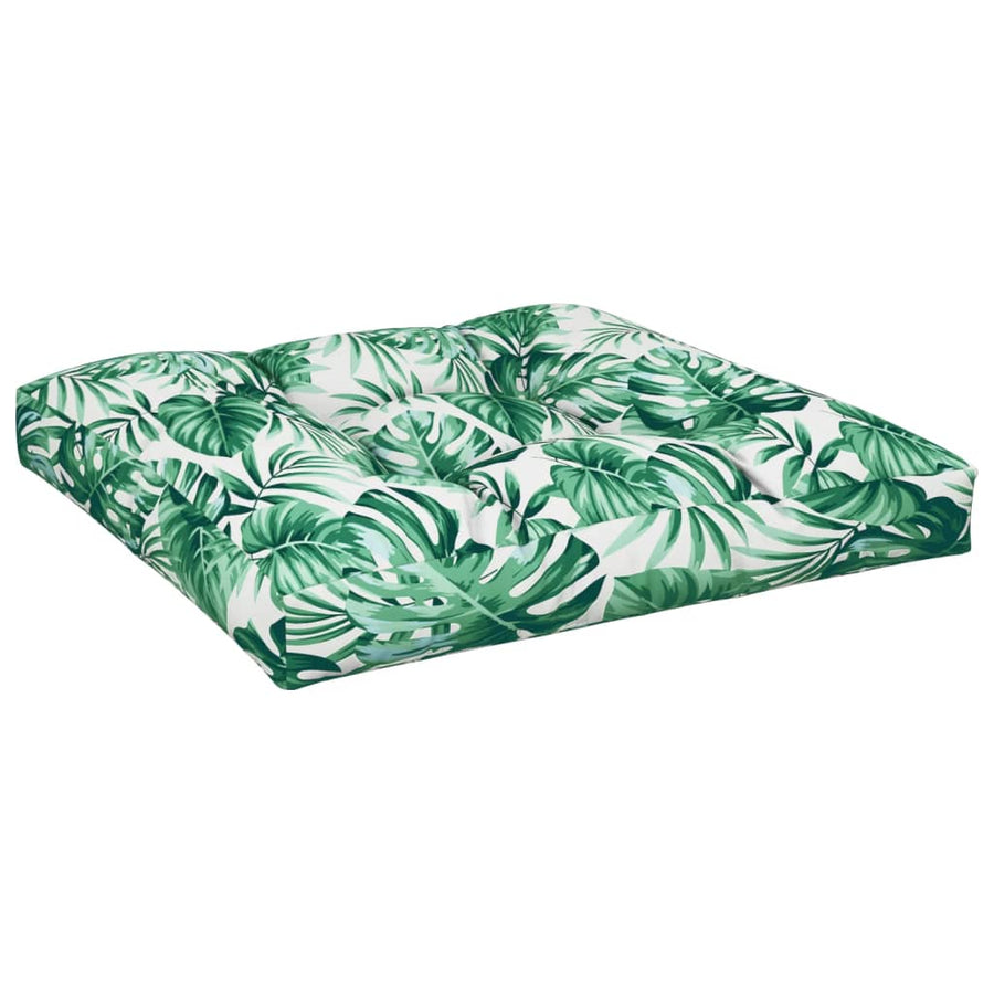 Palletkussens 2 st stof bladpatroon 70 x 70 x 12 cm Bladpatroon