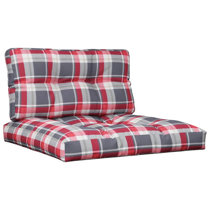Palletkussens 2 st stof ruitpatroon rood 70 x 70 x 12 cm Rood ruitpatroon