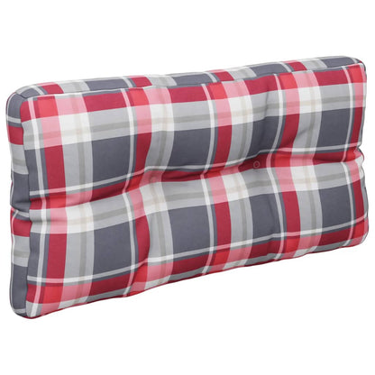 Palletkussens 2 st stof ruitpatroon rood 70 x 70 x 12 cm Rood ruitpatroon