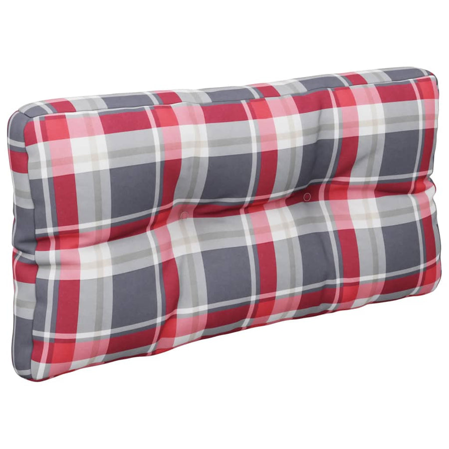 Palletkussens 2 st stof ruitpatroon rood 70 x 70 x 12 cm Rood ruitpatroon