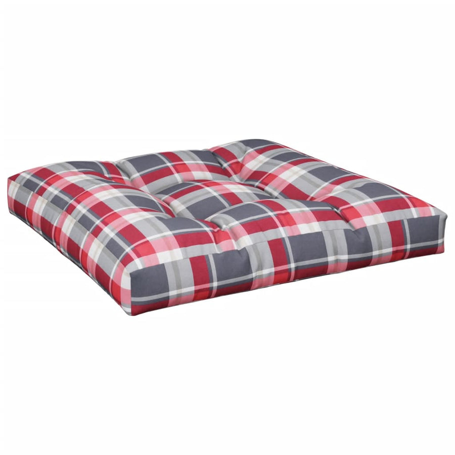 Palletkussens 2 st stof ruitpatroon rood 70 x 70 x 12 cm Rood ruitpatroon