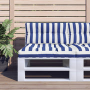 Palletkussens 2 stuks 70x70x12 cm gestreept blauw wit