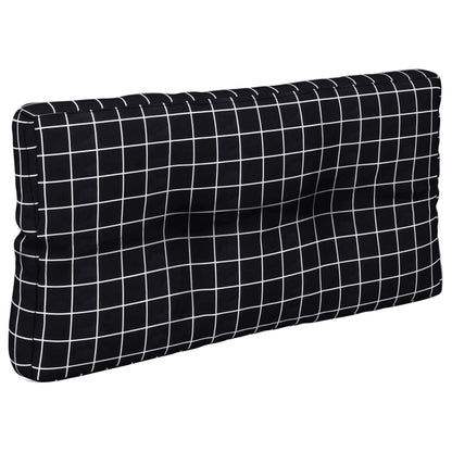 Palletkussens 2 St Stof Ruitpatroon Zwart Zwart Ruitpatroon 70 x 70 x 12 cm