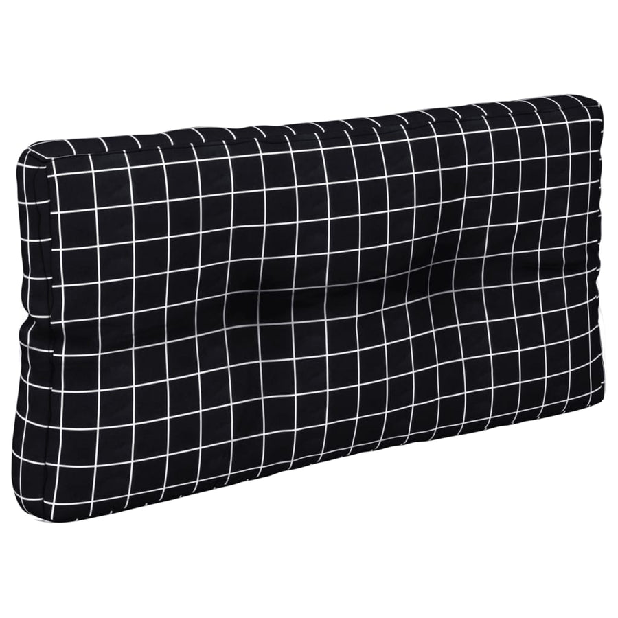 Palletkussens 2 St Stof Ruitpatroon Zwart Zwart Ruitpatroon 70 x 70 x 12 cm