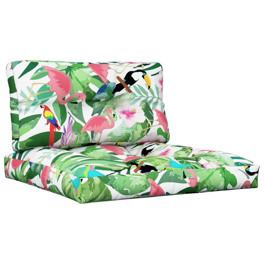 Palletkussens 2 st stof meerkleurig 70 x 70 x 12 cm Groen en roze