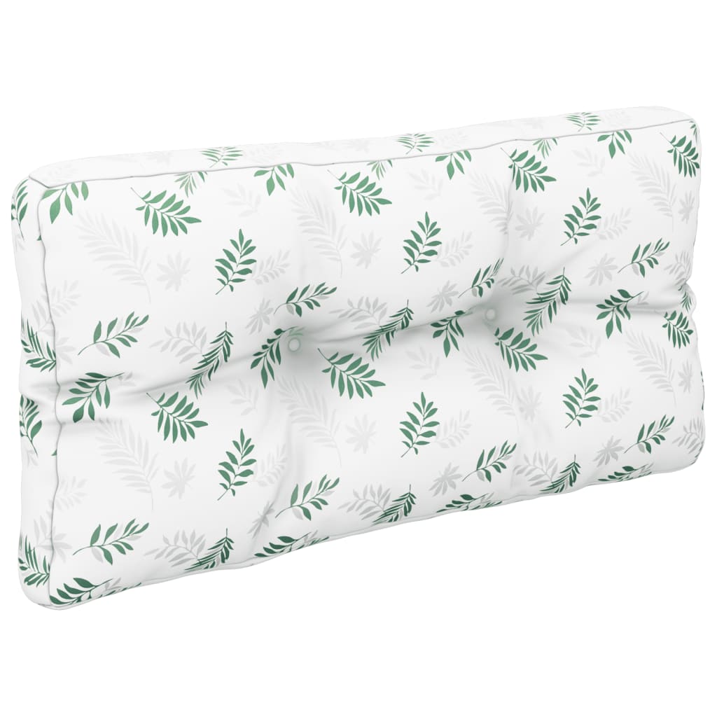 Palletkussens 2 St Stof Bladpatroon Wit En Groen 70 x 70 x 12 cm
