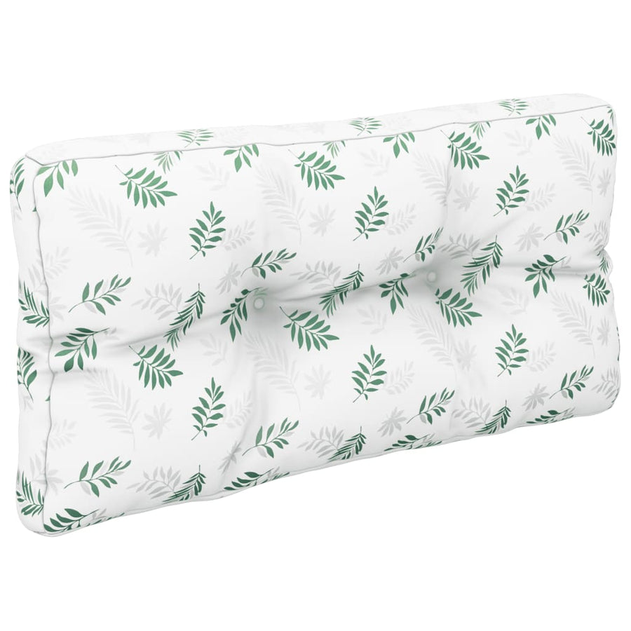 Palletkussens 2 St Stof Bladpatroon Wit En Groen 70 x 70 x 12 cm