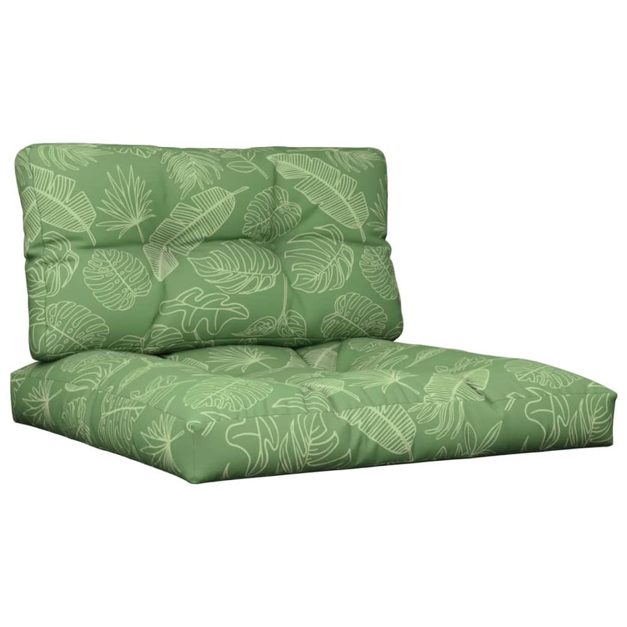 Palletkussens 2 st stof bladpatroon 70 x 70 x 12 cm Bladontwerp