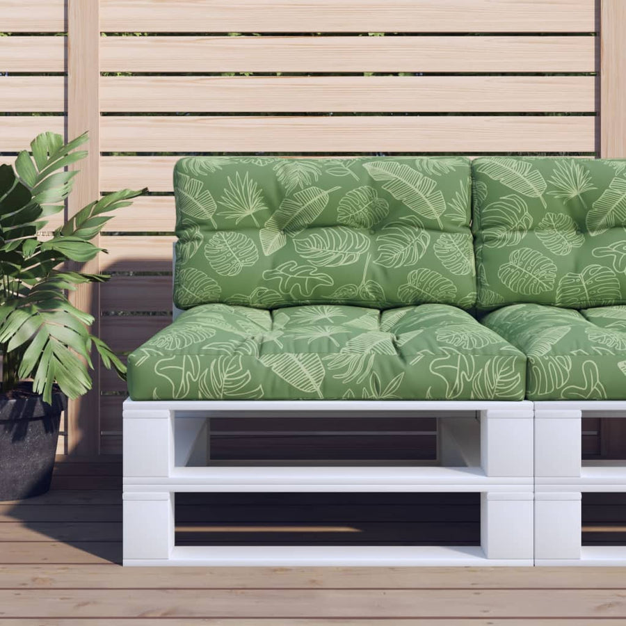 Palletkussens 2 st stof bladpatroon 70 x 70 x 12 cm Bladontwerp