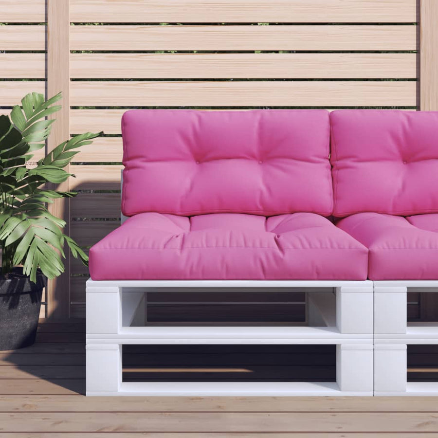 Palletkussens 2 st stof roze 70 x 70 x 12 cm Roze