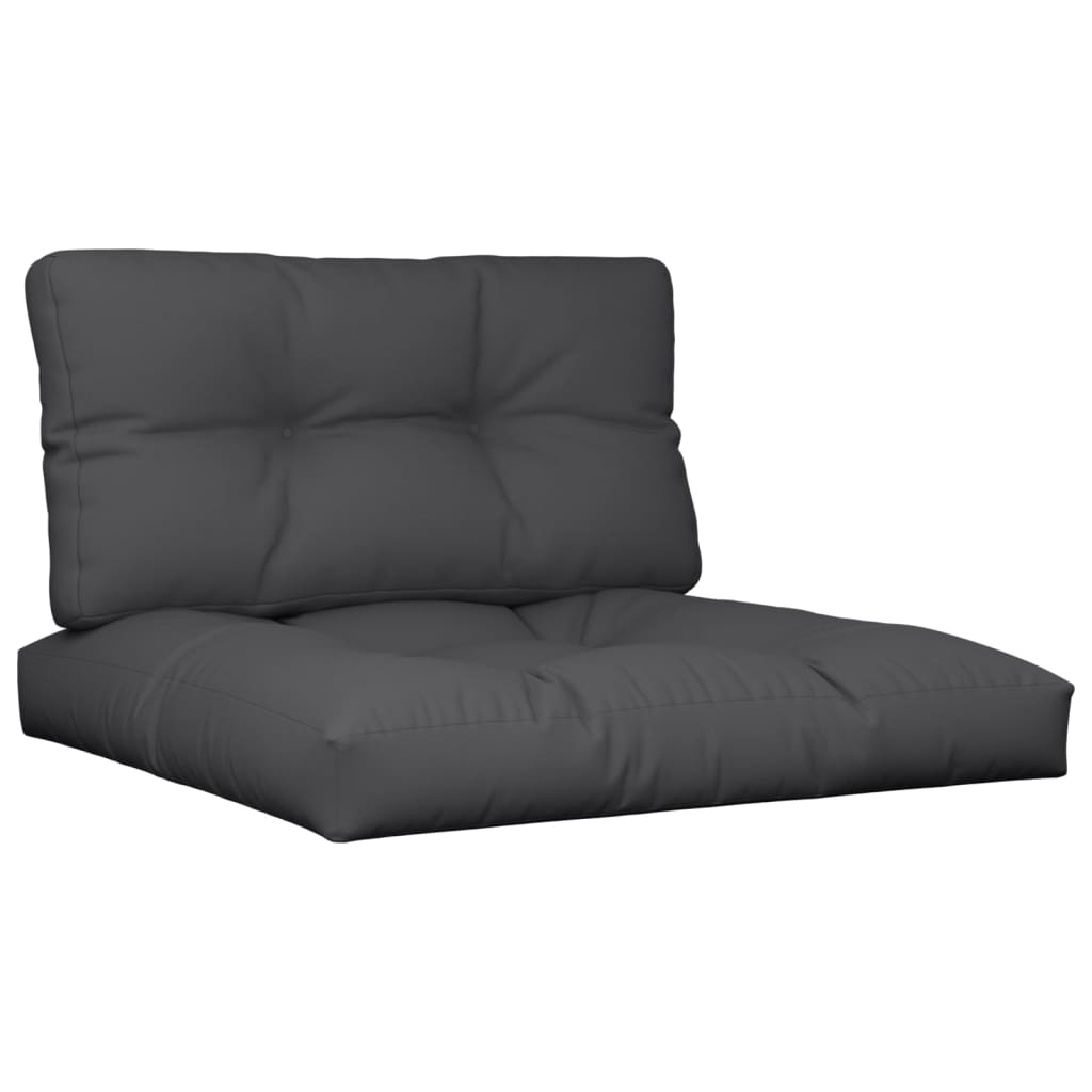 Palletkussens 2 st stof zwart