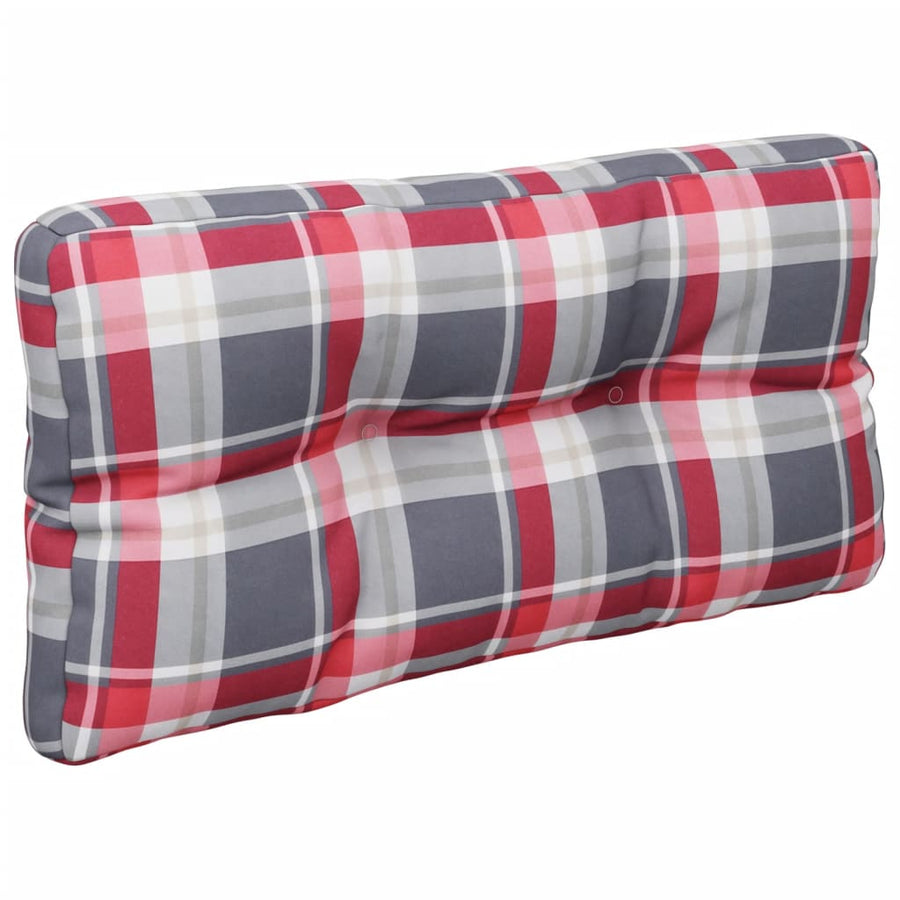 Palletkussens 2 st stof ruitpatroon rood
