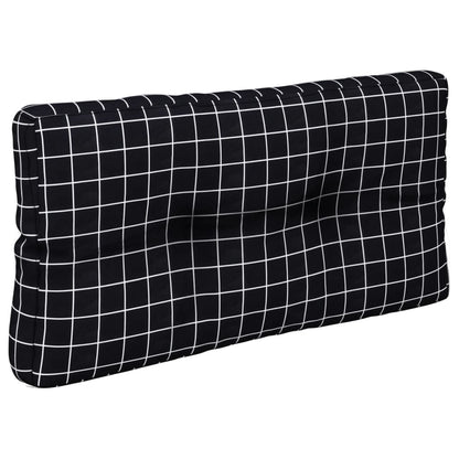 Palletkussens 2 St Stof Ruitpatroon Zwart 80 x 80 x 12 cm Zwart en wit
