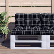 Palletkussens 2 st ruitpatroon zwart 80x80x12 cm