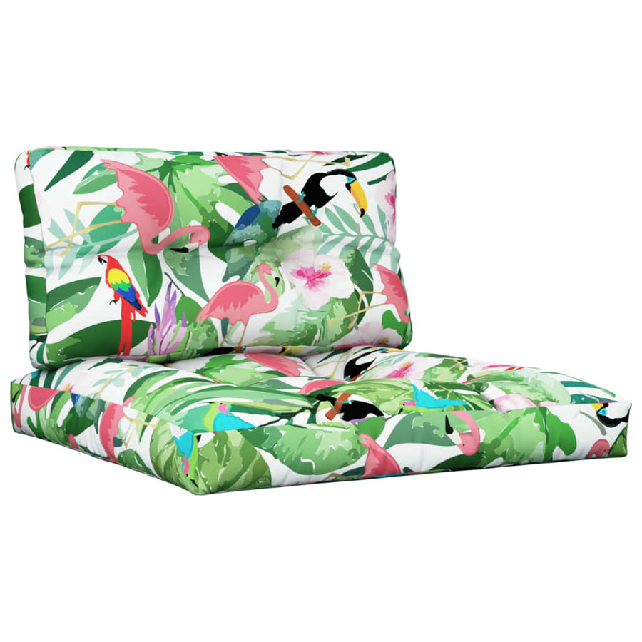 Palletkussens 2 St Stof Meerkleurig 80 x 80 x 12 cm Groen en roze
