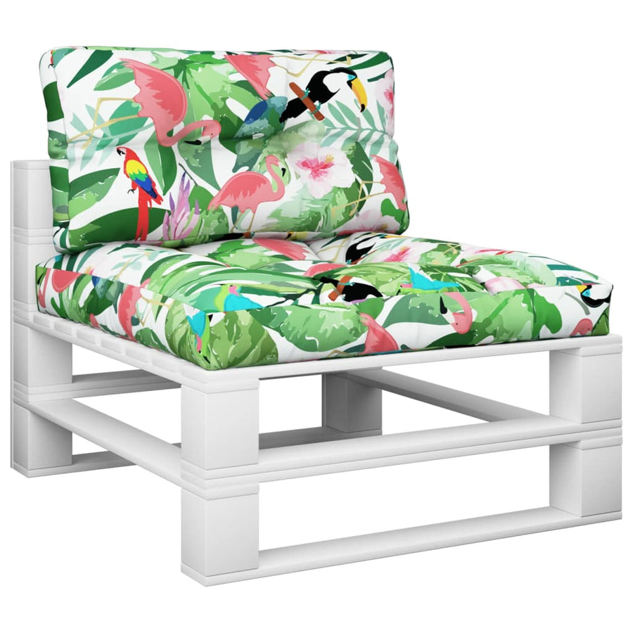 Palletkussens 2 St Stof Meerkleurig 80 x 80 x 12 cm Groen en roze