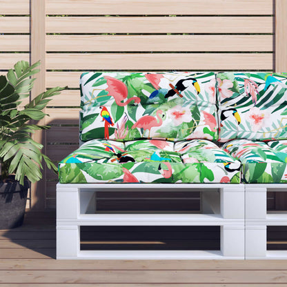 Palletkussens 2 St Stof Meerkleurig 80 x 80 x 12 cm Groen en roze