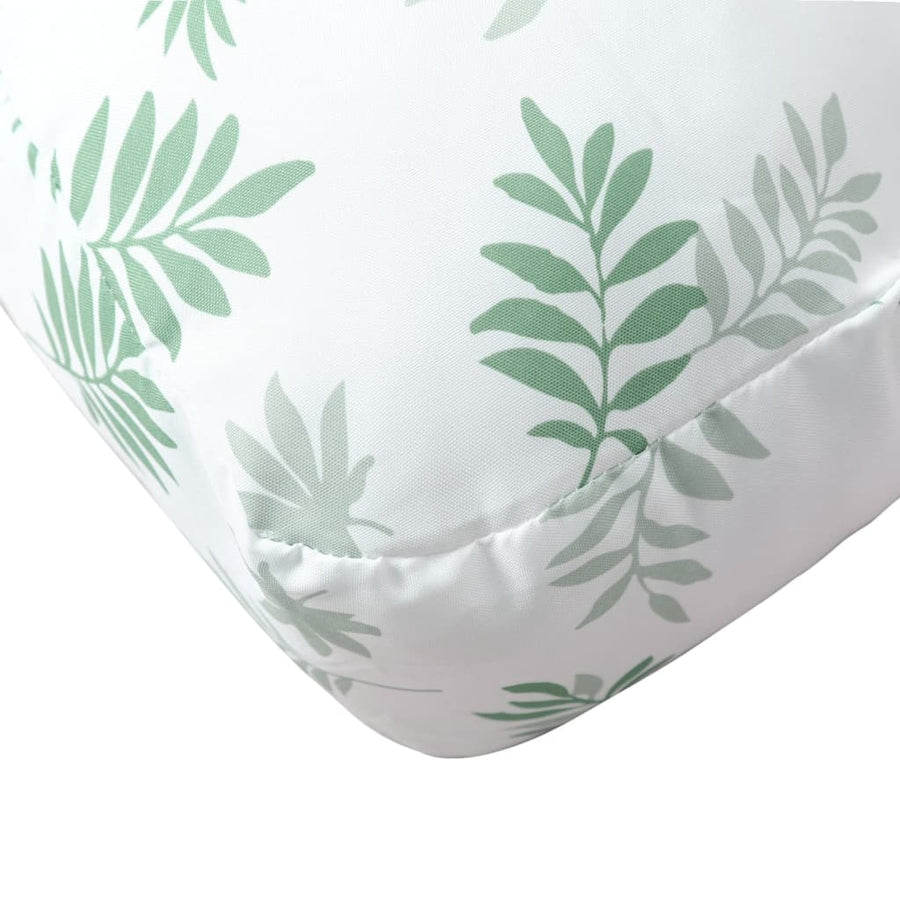 Palletkussens 2 St Stof Bladpatroon 80 x 80 x 12 cm Wit en groen
