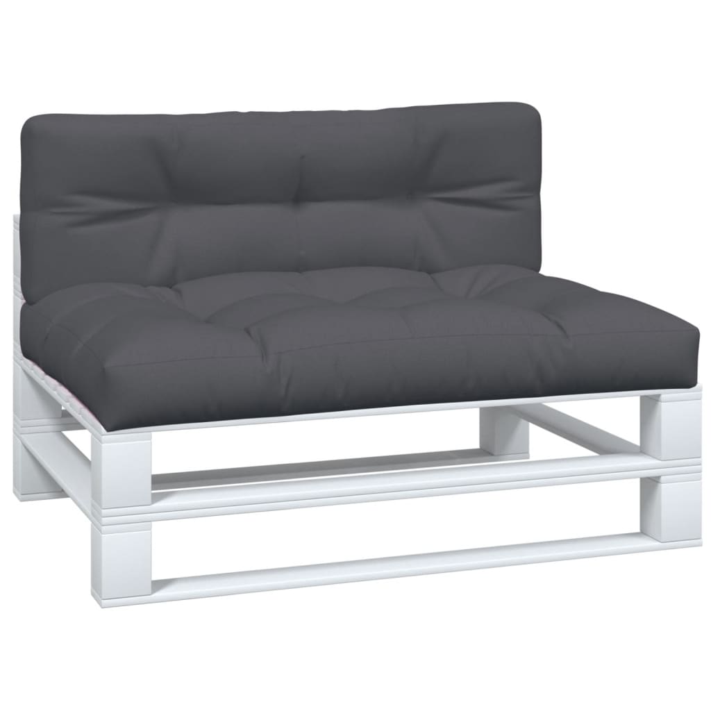 Palletkussens 2 st stof antracietkleurig