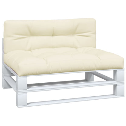 Palletkussens 2 st stof crèmekleurig