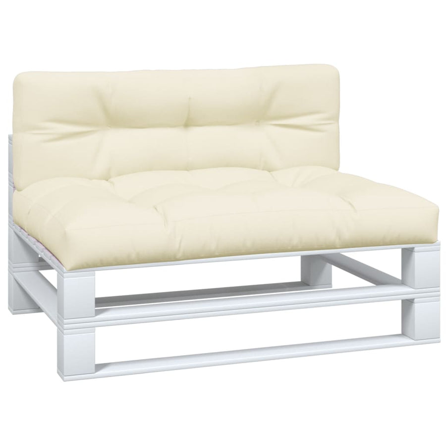 Palletkussens 2 st stof crèmekleurig