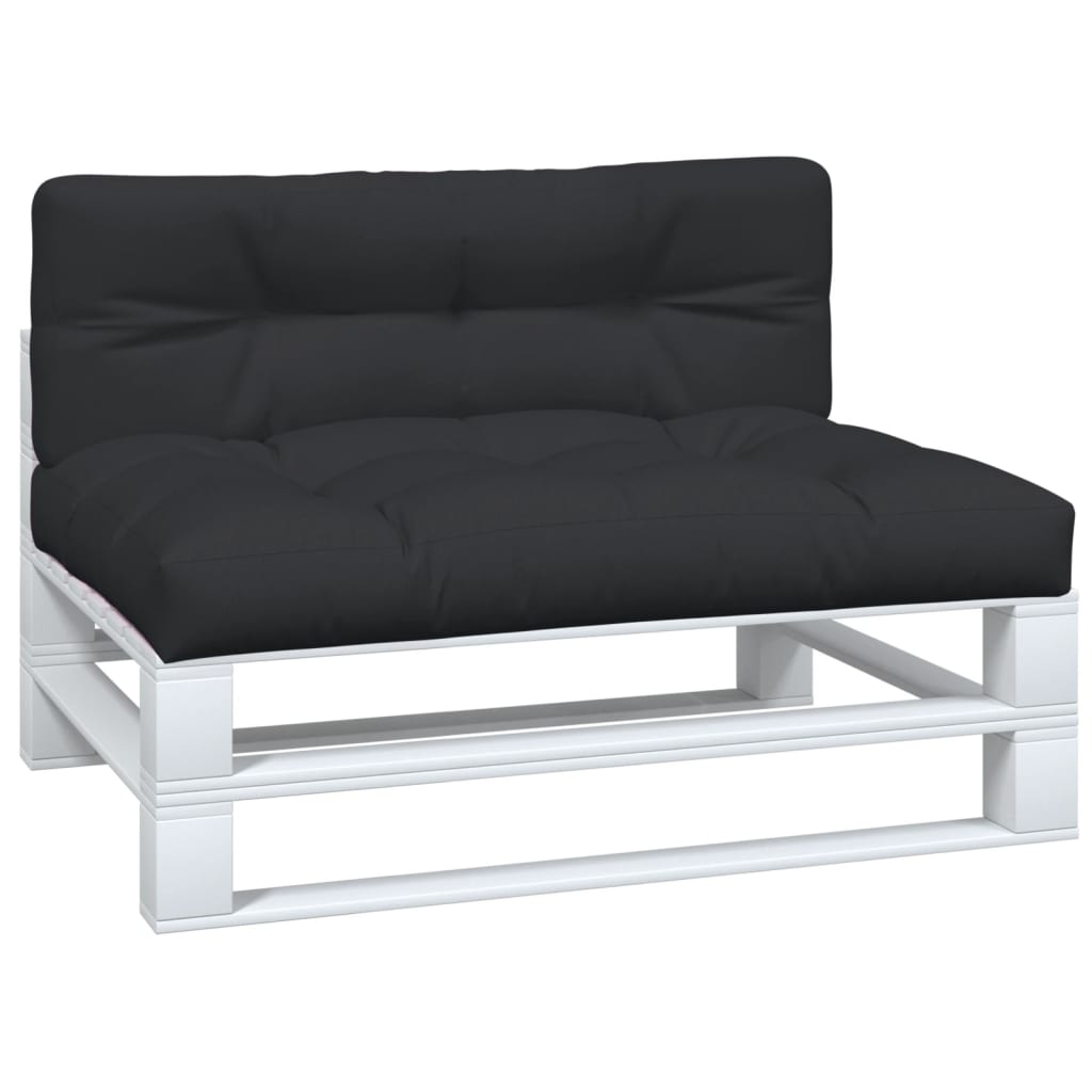 Palletkussens 2 st stof zwart