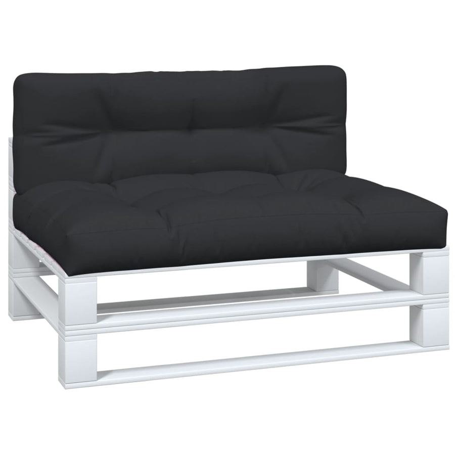 Palletkussens 2 st stof zwart