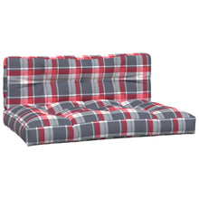 Palletkussens 2 st stof ruitpatroon rood
