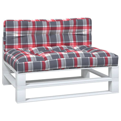 Palletkussens 2 st stof ruitpatroon rood