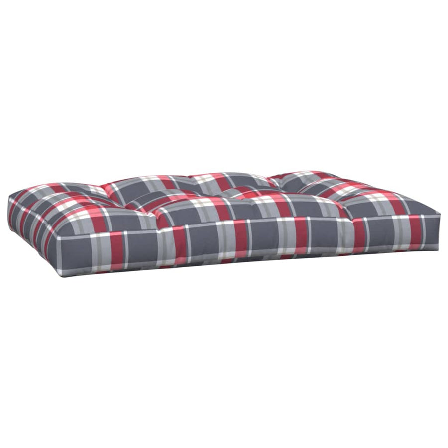 Palletkussens 2 st stof ruitpatroon rood
