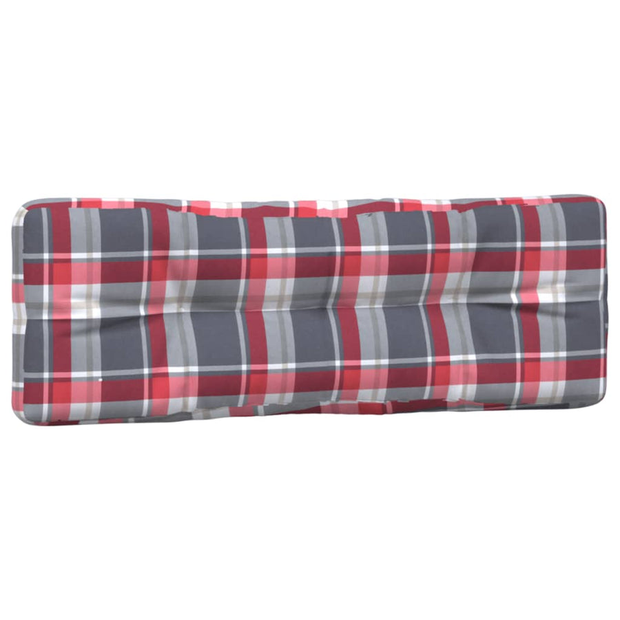 Palletkussens 2 st stof ruitpatroon rood
